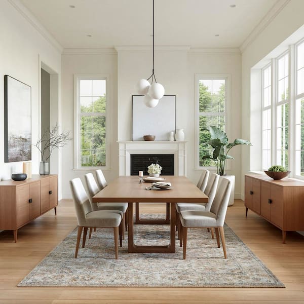 Astra Machine Washable Beige 9 ft. x 12 ft. Distressed Traditional Area Rug