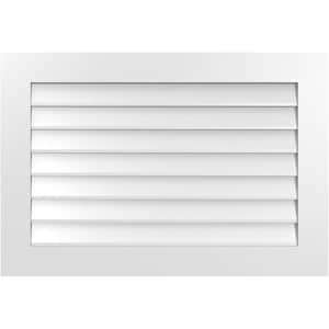 38" x 26" Vertical Surface Mount PVC Gable Vent: Non-Functional with Standard Frame