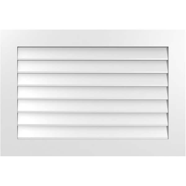 Ekena Millwork 38" x 26" Vertical Surface Mount PVC Gable Vent: Non-Functional with Standard Frame