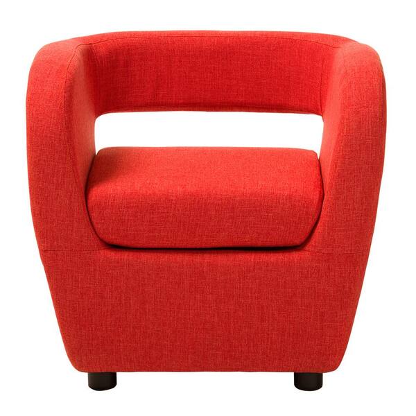 Baxton Studio Ramon Mid-Century Orange Fabric Upholstered Accent Chair