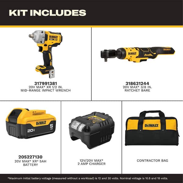 20V Lithium-Ion Cordless 2-Tool Combo Kit with 5.0 Ah Battery and Charger
