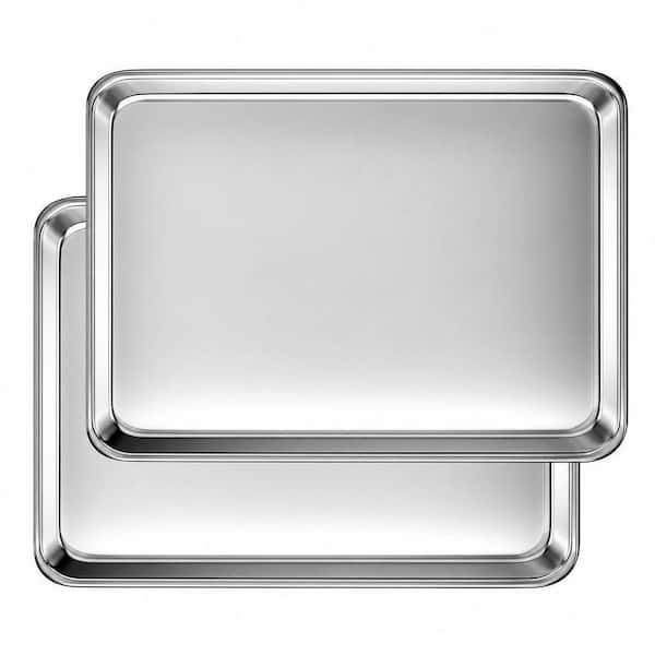 2-Piece 17.5 in. x 13 in. Baking Sheet, Commercial Grade Stainless Steel Cookie Sheets for Baking, Nonstick, Nontoxic