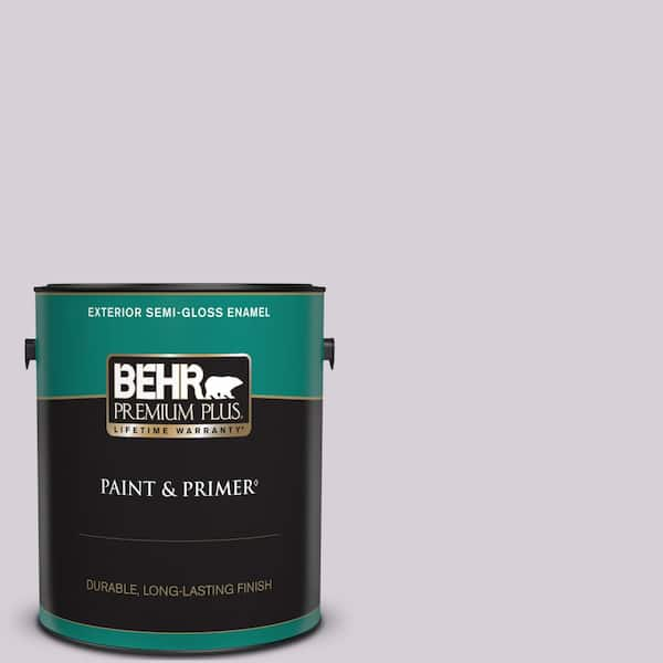 BEHR PREMIUM PLUS 1 gal. #670E-3 Lilac Mauve Semi-Gloss Enamel Exterior Paint & Primer