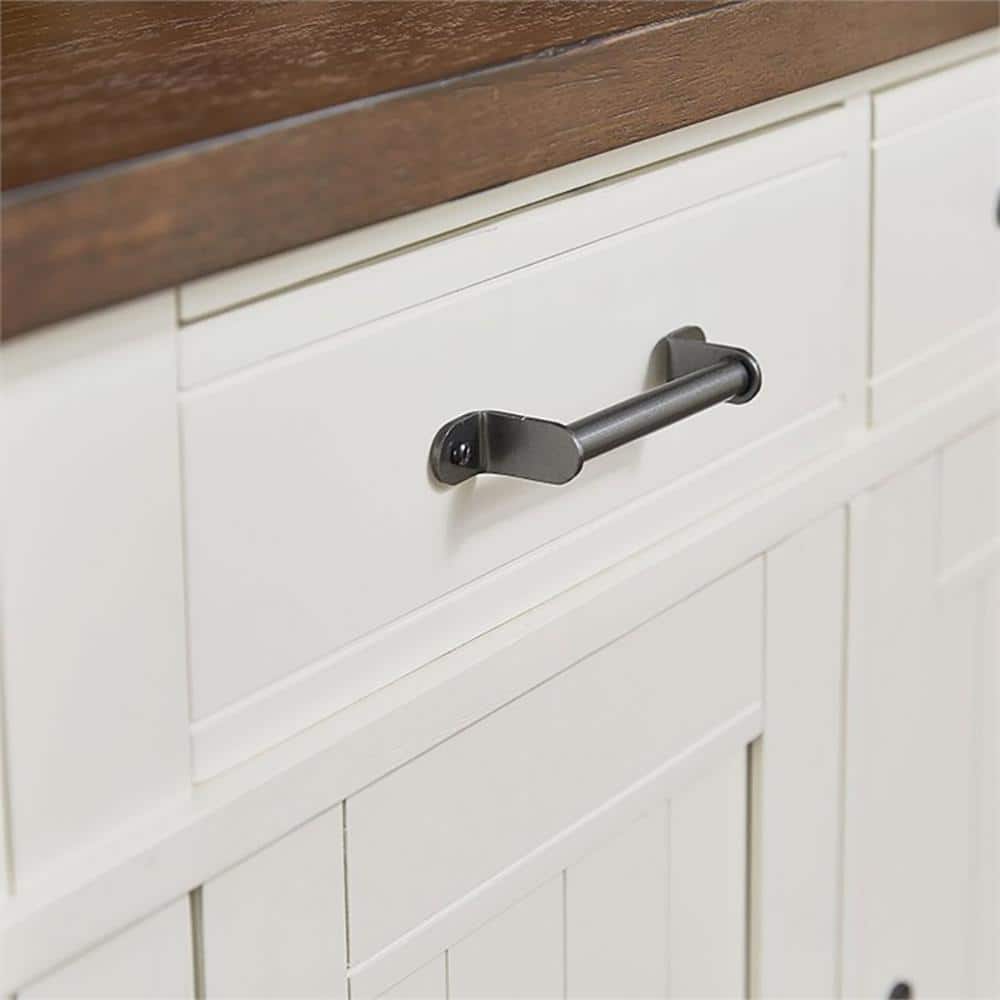 Urban Farmhouse 50'' White Kitchen Island with Vintage Oak Accents