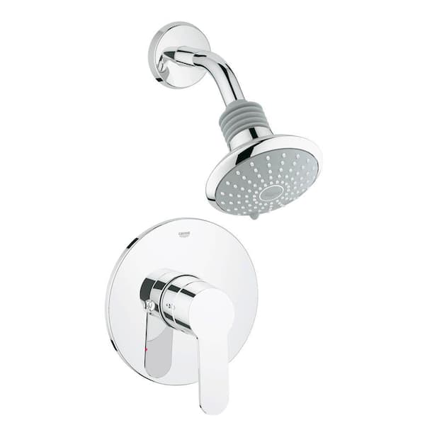 GROHE Eurostyle Cosmopolitan 1-Handle Shower and Valve Trim Kit in Starlight Chrome (Valve Not Included)