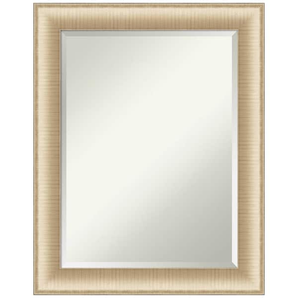Medium Rectangle Brushed Gold Metallic Beveled Glass Modern Mirror (28.75 in. H x 22.75 in. W)
