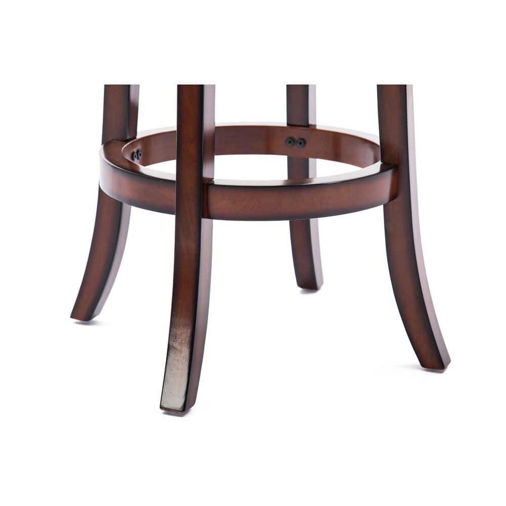 Palmetto 29" Brandy Brown Leather Swivel Counter Height Barstool