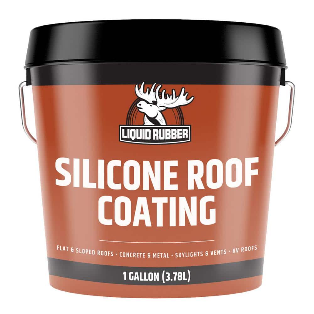 Silicone Roof Coating - Roof Sealant for Flat, Sloped, and Metal Roofs, Whi