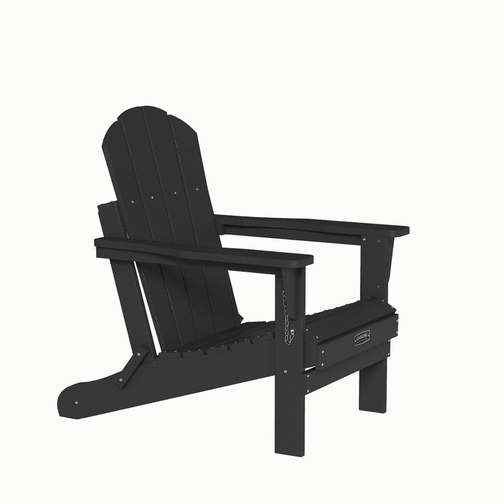 Amucolo Black Folding Outdoor Plastic Adirondack Chair WFCYCA02BC