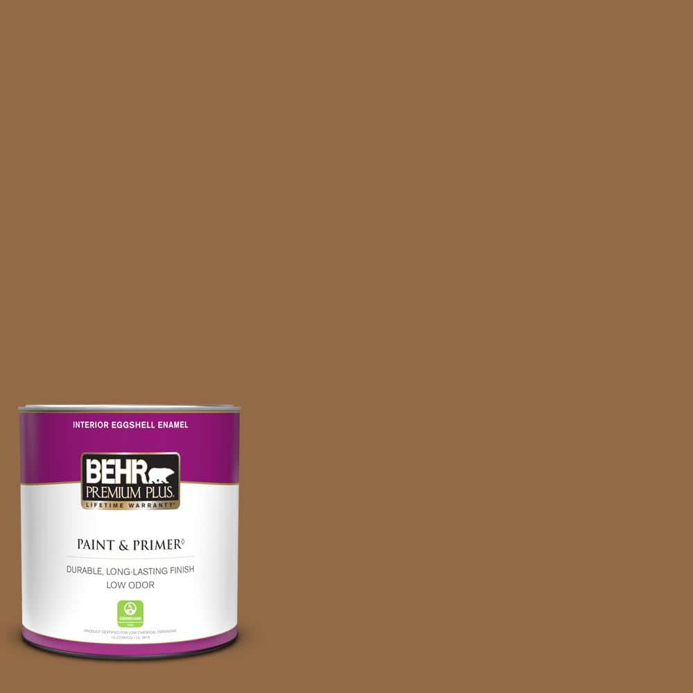 BEHR PREMIUM PLUS 1 qt. QE31 Barcelona Brown Eggshell