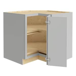 Washington Veiled Gray Plywood Shaker Assembled Lazy Suzan Corner Kitchen Cabinet Sft Cl R 36 in W x 24 in D x 34.5 in H