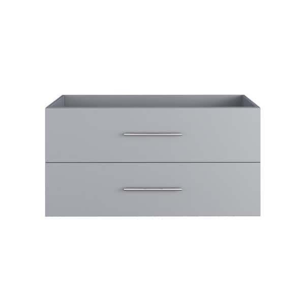 VOLPA USA AMERICAN CRAFTED VANITIES Napa 48 in. W x 22 in. D x 21 in. H Single Sink Bath Vanity Cabinet without Top in Gray, Wall Mounted