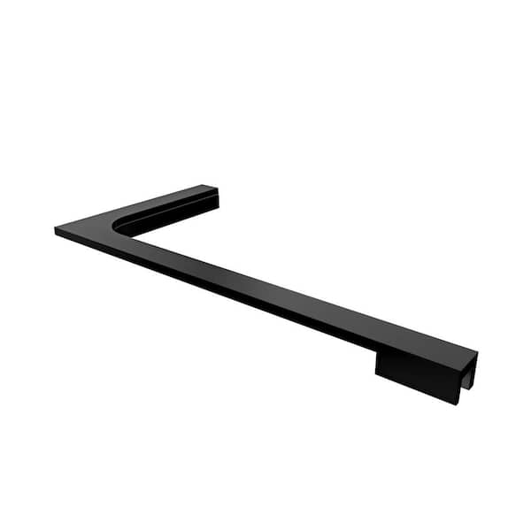 DreamLine 18 in. L-Bar Support Bracket (Left Wall Installation) for 10 mm (3/8 in.) Glass in Satin Black