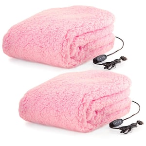Pink Electric Blanket Heated Blanket - Ultra Soft Fleece Throw Powered by 12-Volt Auxiliary Power Outlet for Travel