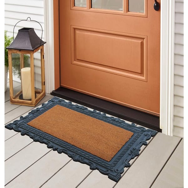 Rubber-Cal 2-ft x 5-ft Brown Rectangular Indoor or Outdoor Nature Door Mat  in the Mats department at