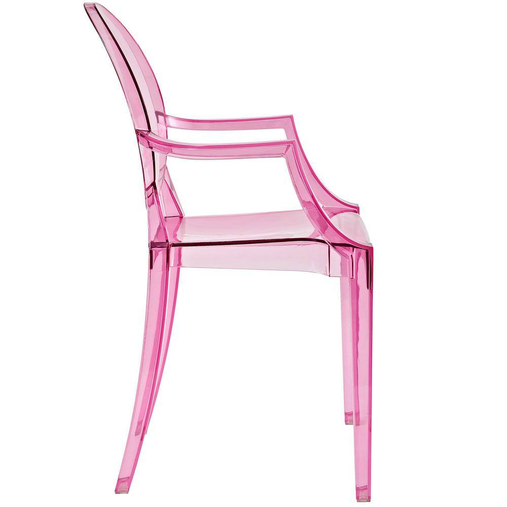 Pink Low Plastic Arm Chair for Indoor/Outdoor Use