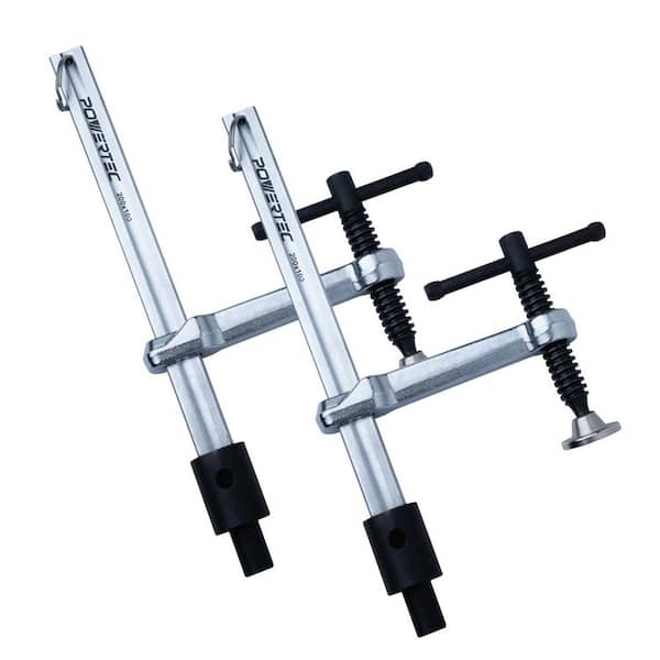 Welding Clamp with T-Handle, 8 in. Max Opening, Fits 5/8 in. Welding Table Holes, Heavy-Duty Workbench Screw Clamp, 2-PK