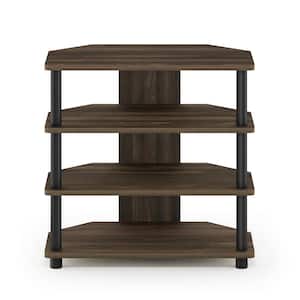 Turn-N-Tube 24 in. Columbia Walnut and Black Composite TV Stand Fits TVs Up to 32 in. with Open Storage