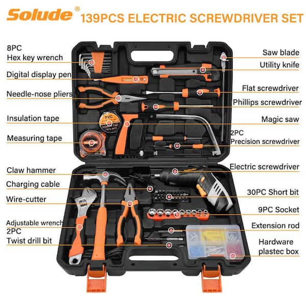 139-Piece Home Tool Kit with Hard Shell Carrier