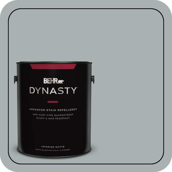 BEHR DYNASTY 1 gal. #730F-4 Flint Smoke One-Coat Hide Matte Interior Stain-Blocking Paint & Primer