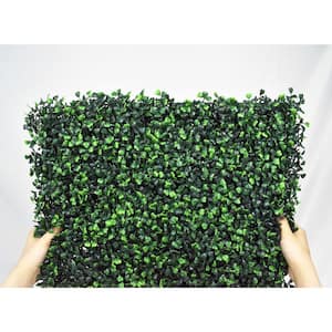 36- Piece 20 in. x 20 in. Artificial Boxwood Greenery Panel Faux Boxwood Hedge UV Protected Grass Wall Backdrop Decor