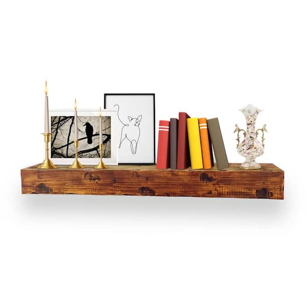 northbeam 60 in. Rustic Fireplace Wall Cap Shelf Mantel