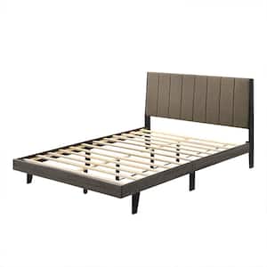 Valdemar Brown and Weathered Gray Wood Frame Queen Platform Bed