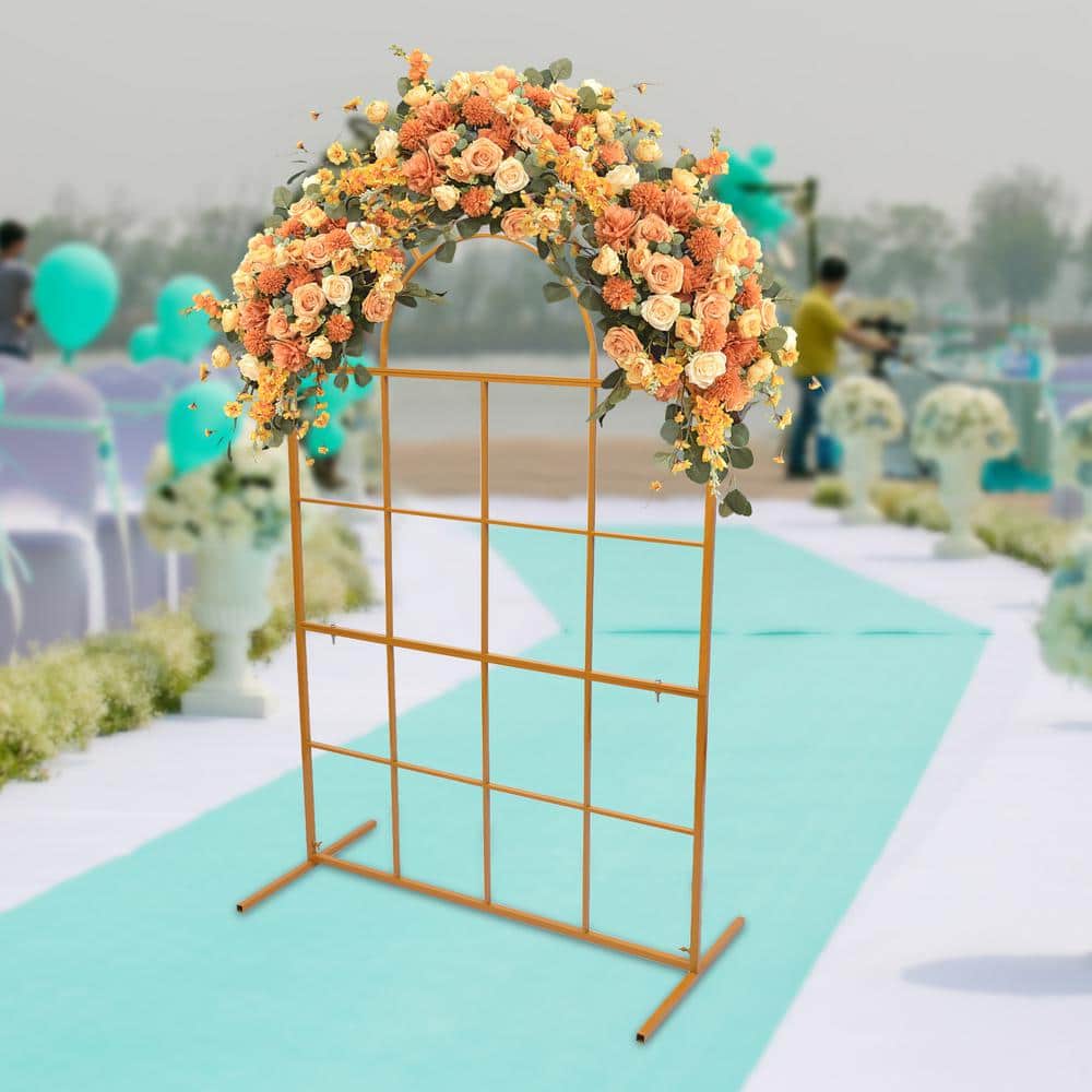 Gold Metal Arch Backdrop Stand for Parties and Weddings