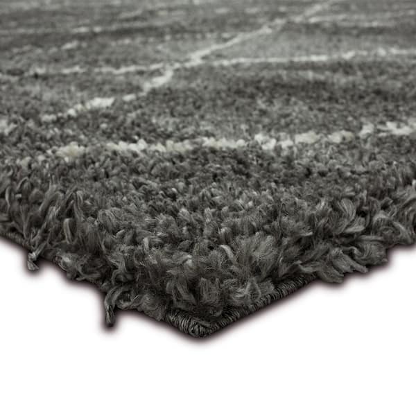 5'3x7'6 Nirvan Industrial Geometric Indoor Area Rug Charcoal