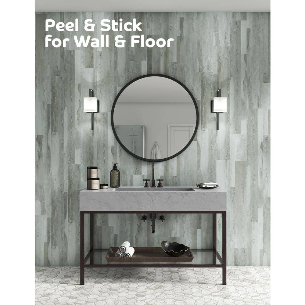 Arctic Distressed Light Gray Wide Vinyl Plank Flooring