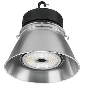 13.4 in. Round 400W Equivalent Adjustable Beam Integrated LED Black High Bay Light 22,236 Lumens Warehouse Repair Shop