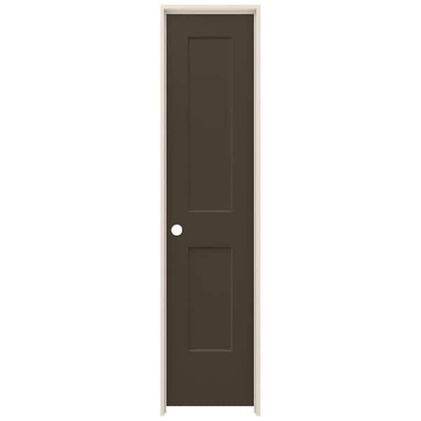JELD-WEN 20 in. x 80 in. Monroe Dark Chocolate Right-Hand Smooth Solid Core Molded Composite MDF Single Prehung Interior Door