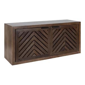 Mezzeta 10 in. x 30 in. x 14 in. Natural Wood Floating Decorative Cubby Wall Shelf With Brackets