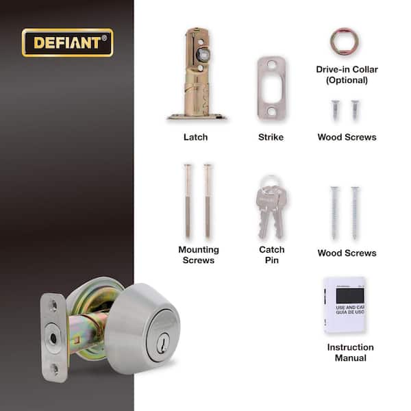 Defiant Stainless Steel Double Cylinder Deadbolt 32DD62 - The Home