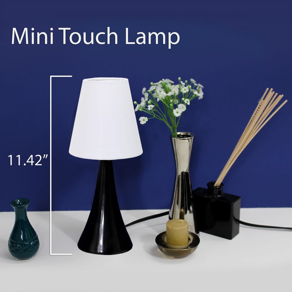 Black and White Touch Control 2-Piece Nightstand Lamp Set