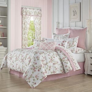 Rosemary 4-Piece Rose Polyester King Comforter Set