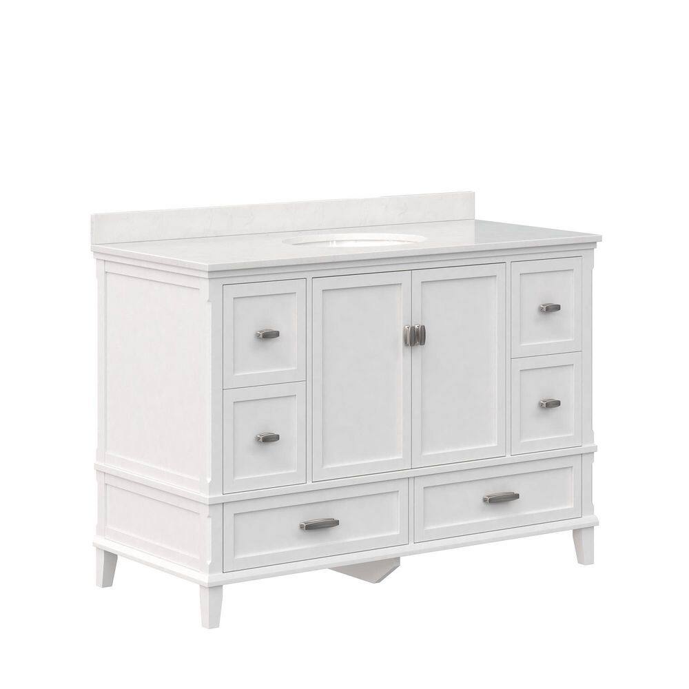 DHP Irving 48" Bathroom Vanity, White DE90407 - The Home Depot