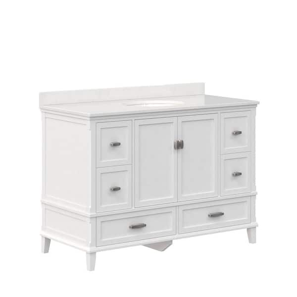 DHP Irving 48" Bathroom Vanity, White DE90407 The Home Depot