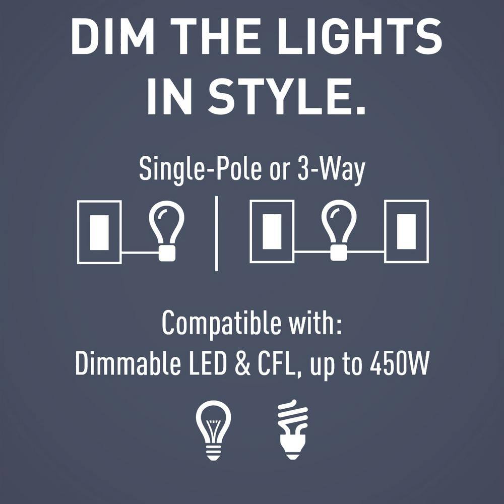 Legrand Multicolored Single Pole/3-Way Dimmer Switch with Slide Control