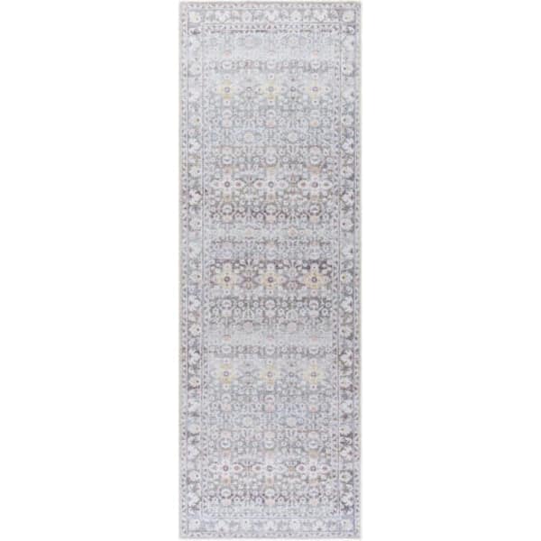 Livabliss Our PNW Home Rainier Medium Gray Traditional 3 ft. x 8 ft. Indoor Machine-Washable Area Rug