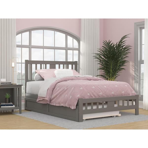AFI Tahoe Full Bed with Footboard and Twin Trundle in Grey