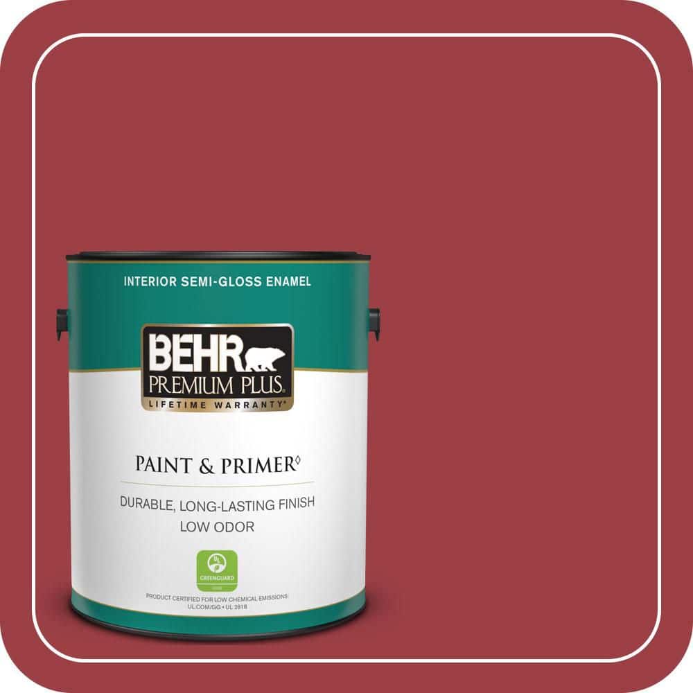 1 gal. #QE-06 Reddest Red Semi-Gloss Enamel Low Odor Interior Paint & Primer price history on PriceWatchPro