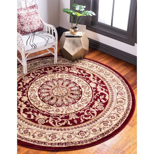Versailles Napoleon Red 6' 0 x 6' 0 Round Rug