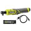 RYOBI USB Lithium 3/8 in. Ratchet Kit with 2.0 Ah Battery and USB Charging Cable FVRC51K