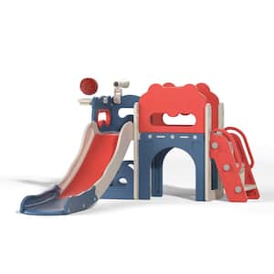 7 In 1 Kids Slide and Climber Playset, Freestanding Toddler Playground with Aisle and Telescope