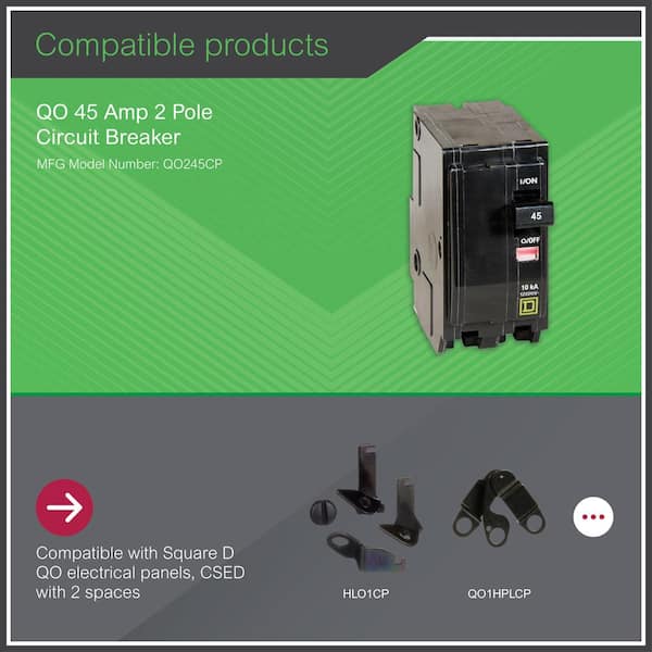 Square D QO 45 Amp 2-Pole GFCI Circuit Breaker