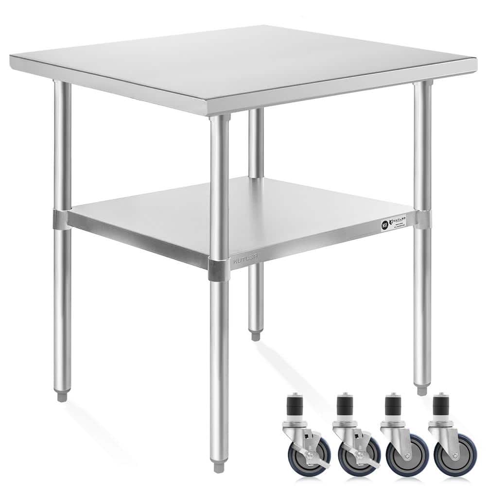 Heavy-Duty Stainless Steel Prep & Work Table with Wheels