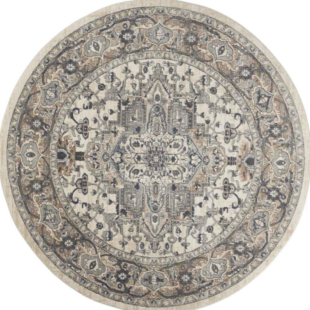 10 ft. Round White Medallion Washable Area Rug price history on PriceWatchPro