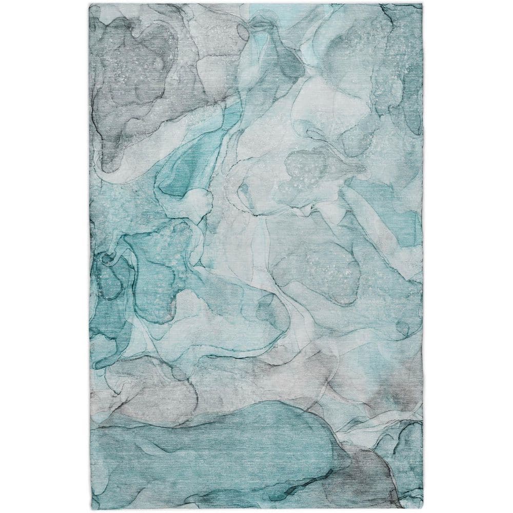 Dream Shag Premium Machine Washable Abstract ADS512 Teal 8 ft. x 10 ft. Area Rug price history on PriceWatchPro