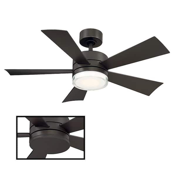 Modern Forms Wynd 42 in. LED Indoor/Outdoor Bronze 5-Blade Smart Ceiling Fan with 3000K Light Kit and Remote